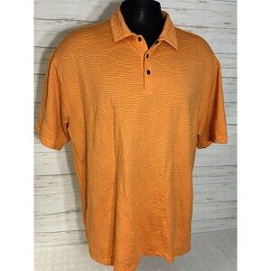 Nike Tiger Woods Solid Orange Size XL Men Nylon Spandex Golf Shirt clubs irons